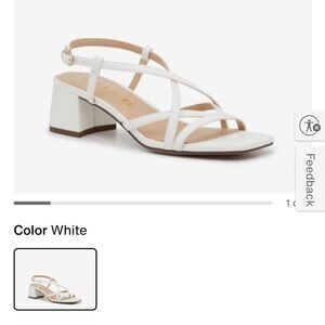 White Strappy Block Heel Sandals - Women - perfect wedding heel!